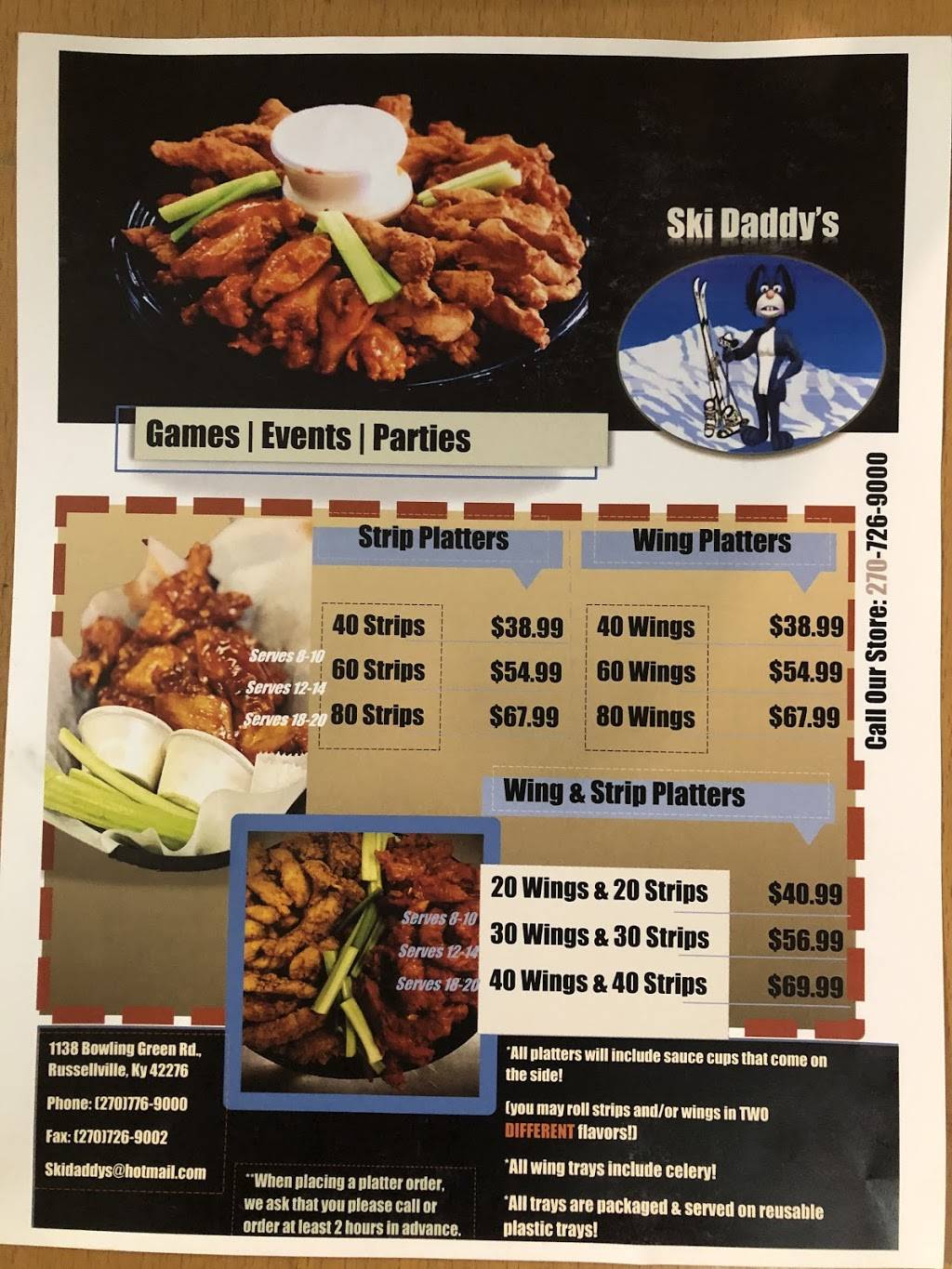 Ski Daddys of Bowling Green KY | restaurant | 160 River Pl Ave, Bowling Green, KY 42101, USA | 2709042995 OR +1 270-904-2995