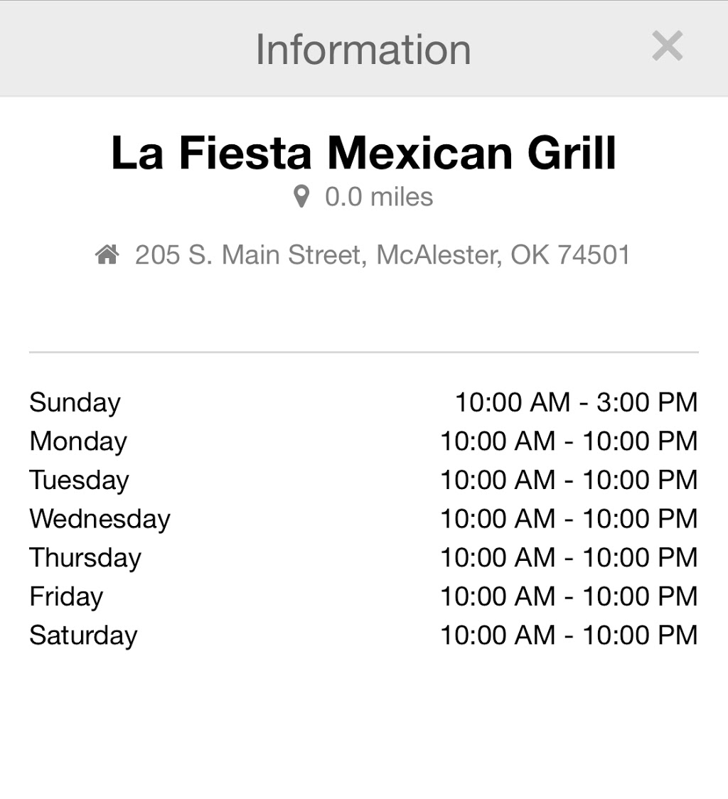 La Fiesta Mexican Grill | restaurant | 205 S Main St, McAlester, OK 74501, USA | 9182195129 OR +1 918-219-5129