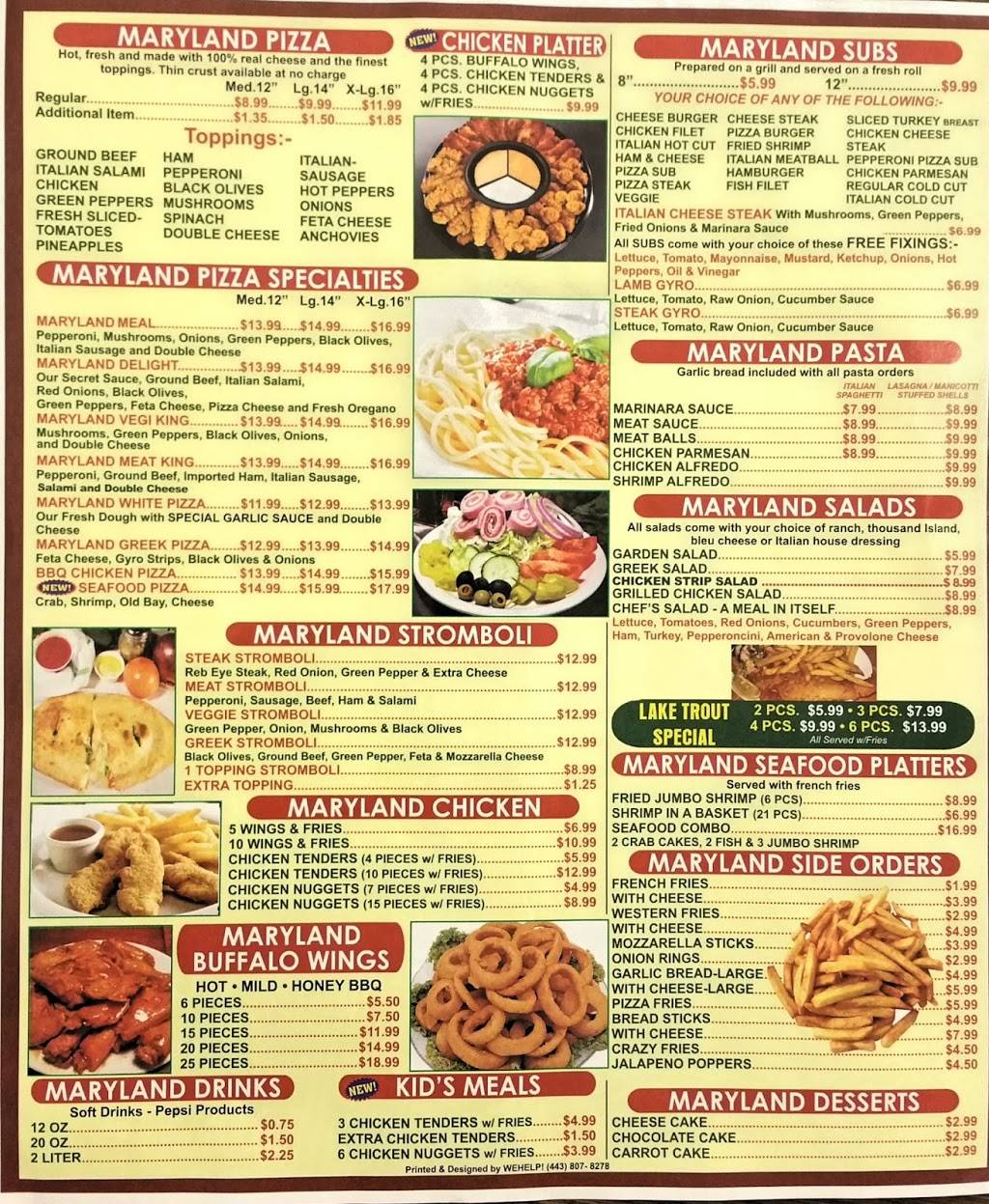 Maryland Pizza & Wings | restaurant | 1953 W North Ave, Baltimore, MD 21217, USA | 4106691333 OR +1 410-669-1333