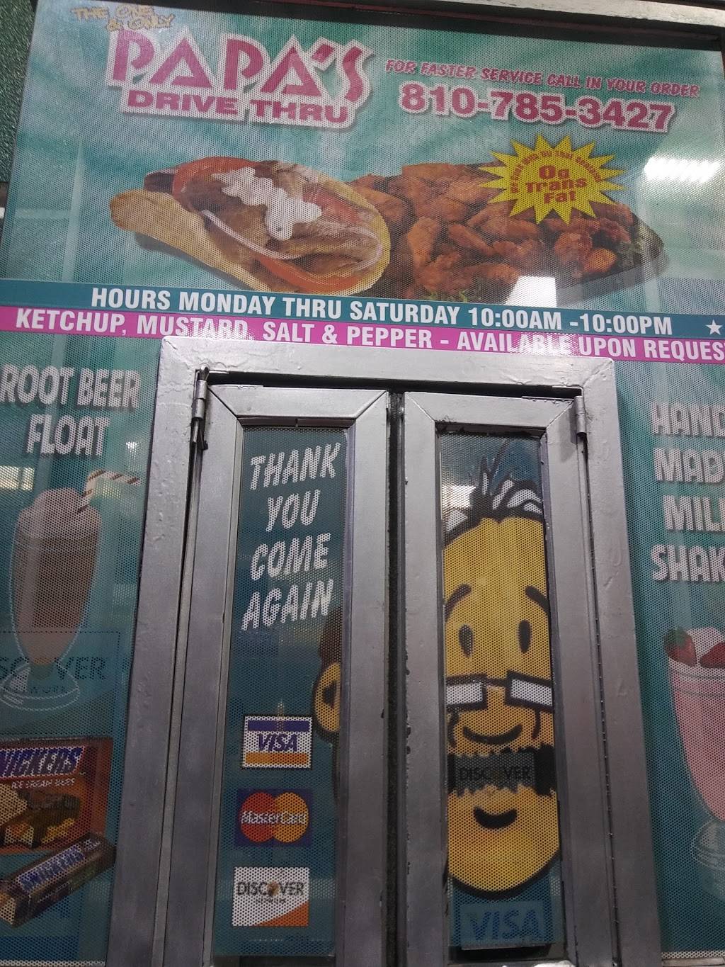 Papas Drive-Thru | restaurant | 3522 W Pierson Rd, Flint, MI 48504, USA | 8107853427 OR +1 810-785-3427