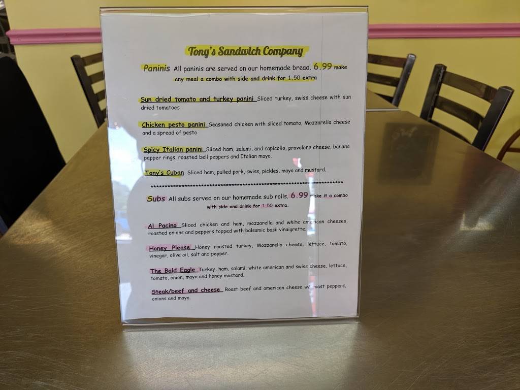 Tonys Sandwich Company | restaurant | 107 W Cherokee St, Chesnee, SC 29323, USA | 8643814747 OR +1 864-381-4747