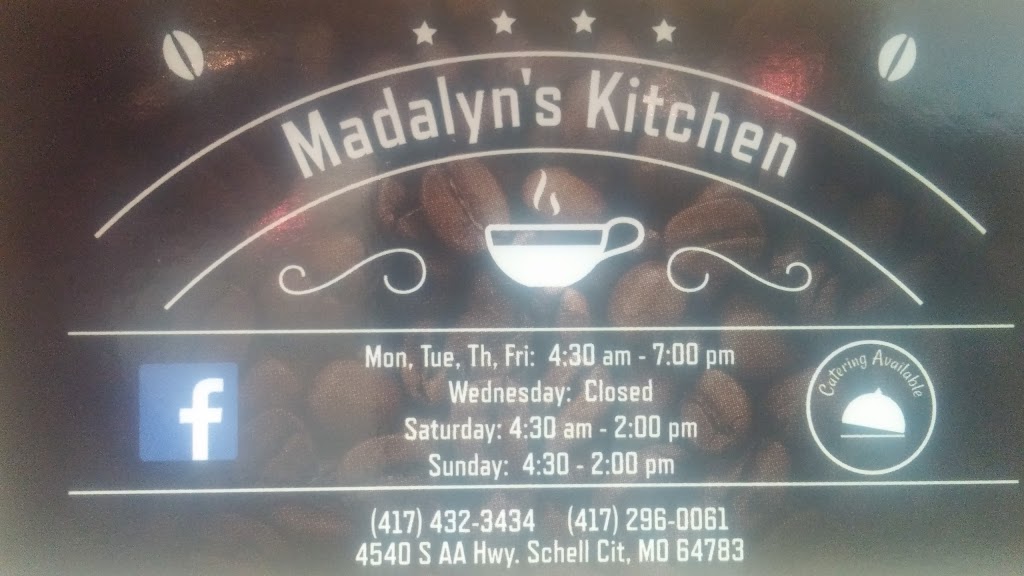 Madalyns Kitchen | restaurant | 4540 County Rd AA, Schell City, MO 64783, USA | 4174323434 OR +1 417-432-3434