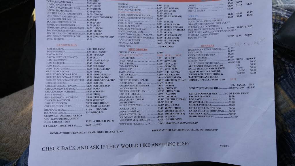 Conleys | restaurant | 1693 Cumberland Ave, Middlesboro, KY 40965, USA | 6062481741 OR +1 606-248-1741