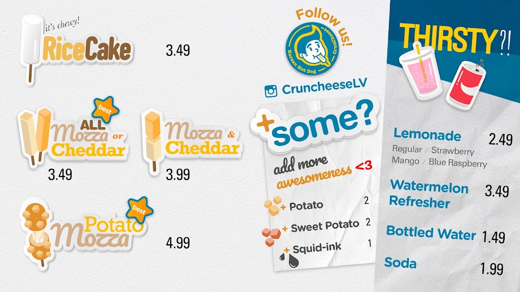 CrunCheese Korean Hot Dog- Blue Diamond | restaurant | 7815 Blue Diamond Rd #101, Las Vegas, NV 89178, USA | 7022721619 OR +1 702-272-1619