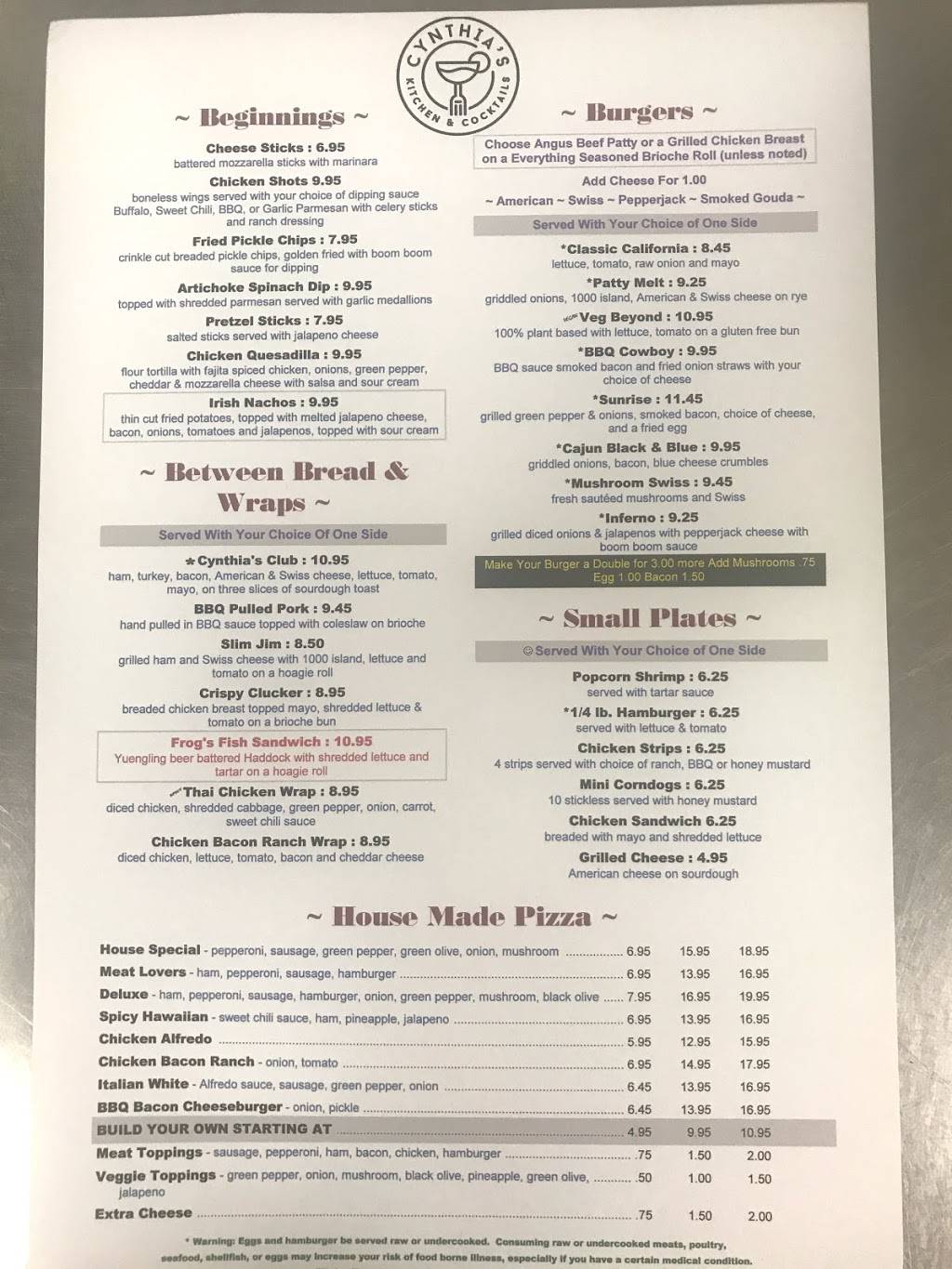 Cynthia’s Kitchen & Cocktails | restaurant | 111 S Main St, Upsala, MN 56384, USA | 3205733663 OR +1 320-573-3663