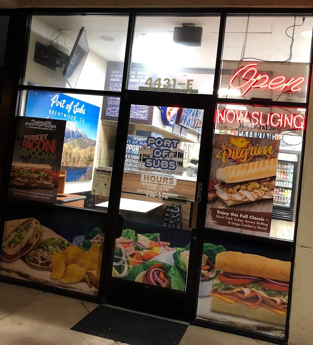 Port of Subs | restaurant | 4431 Balfour Rd suite e, Brentwood, CA 94513, USA | 9256340207 OR +1 925-634-0207