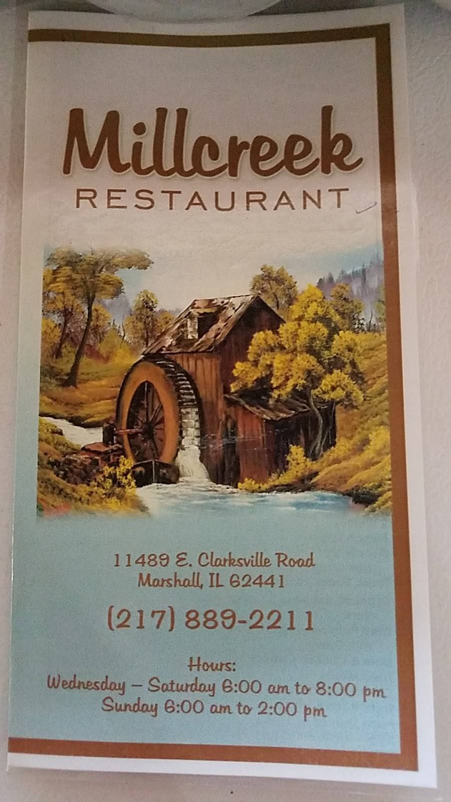 Millcreek Restaurant | restaurant | 11489 E Clarksville Rd, Marshall, IL 62441, USA | 2178892211 OR +1 217-889-2211