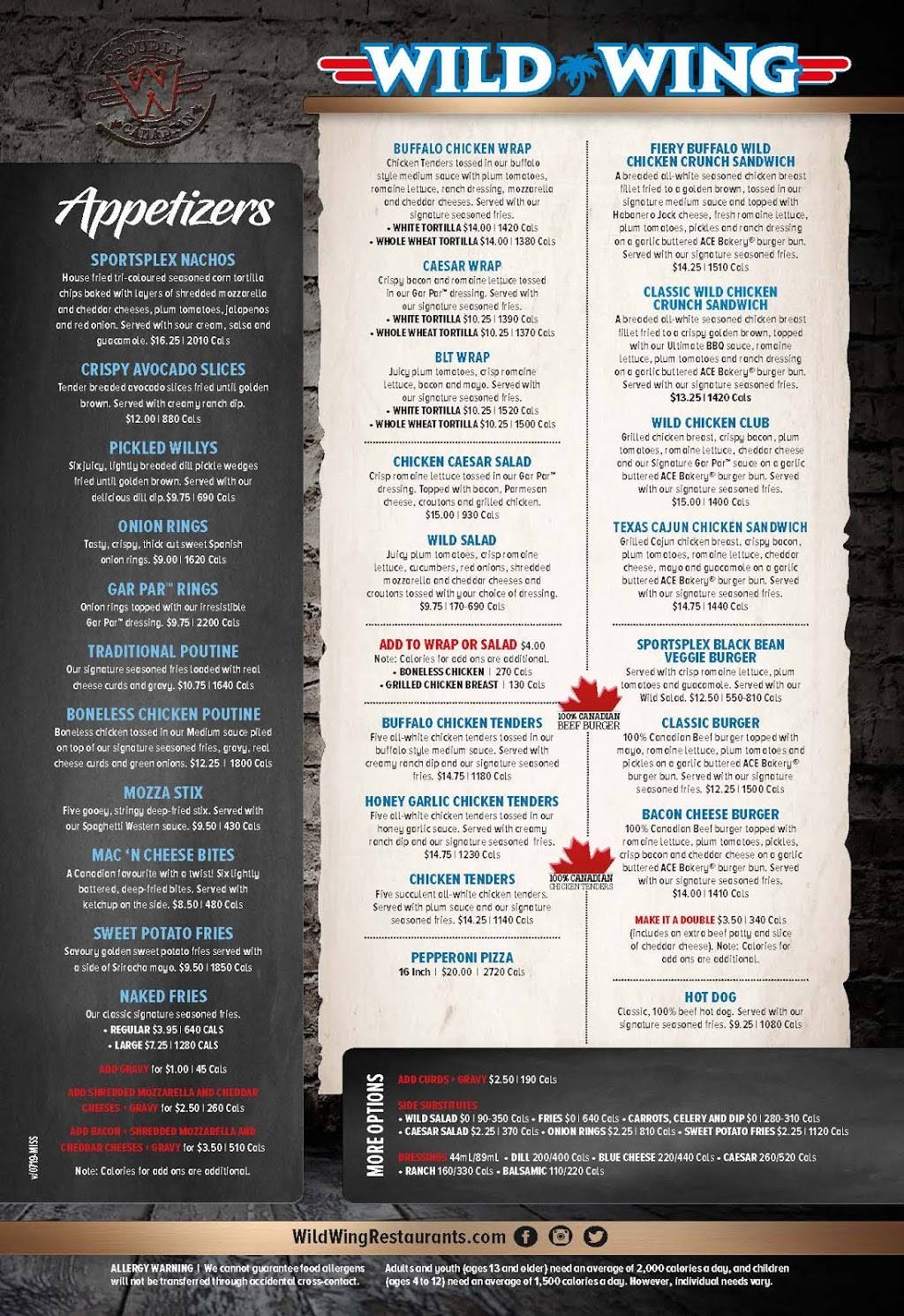 Wild Wing | restaurant | 3360 Wolfedale Rd, Mississauga, ON L5C 1W4, Canada | 9053661057 OR +1 905-366-1057