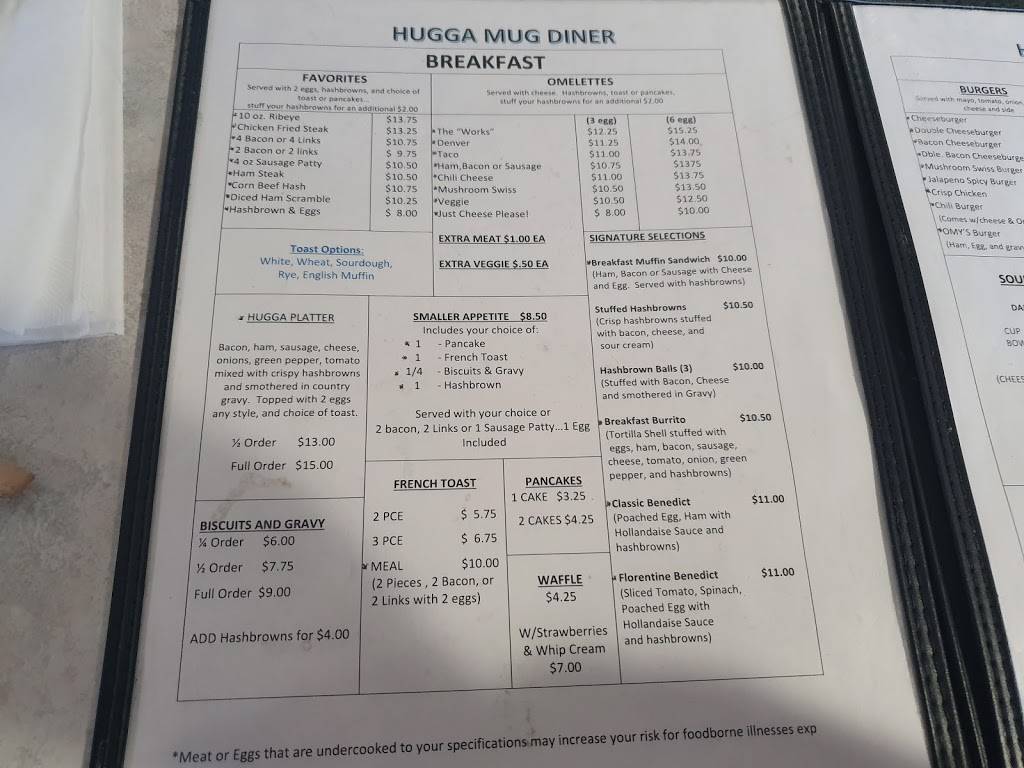 Hugga Mug Diner | restaurant | 10915 NE Fourth Plain Blvd, Vancouver, WA 98662, USA | 3608917721 OR +1 360-891-7721