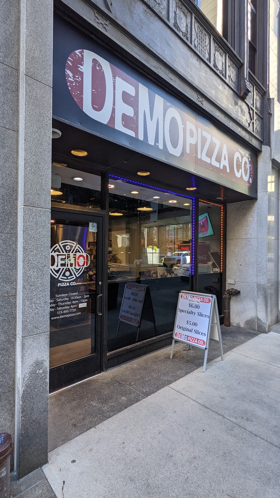 DeMo Pizza Co | restaurant | 604 Locust St Suite 104, Des Moines, IA 50309, USA | 5154937720 OR +1 515-493-7720