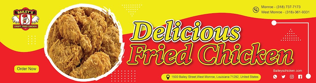 Baileys Crispy Fried Chicken & Fish - Monroe | meal takeaway | 2221 Forsythe Ave, Monroe, LA 71201, USA | 3187377173 OR +1 318-737-7173