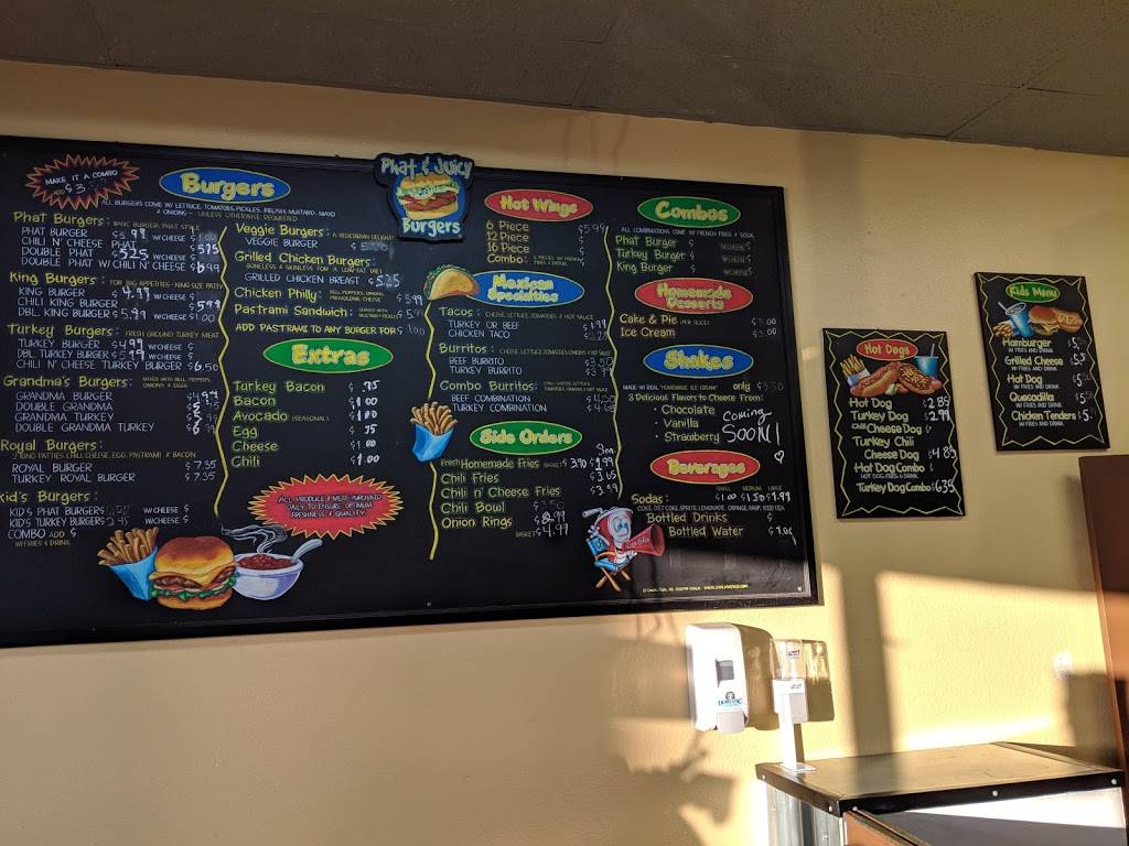 Phat & Juicy Burgers | restaurant | 1580 Centinela Ave #4, Inglewood, CA 90302, USA | 3106734003 OR +1 310-673-4003