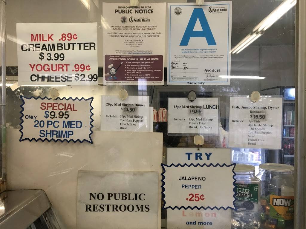 Fish Outlet | restaurant | 1703 E Alondra Blvd, Compton, CA 90221, USA | 3106378518 OR +1 310-637-8518