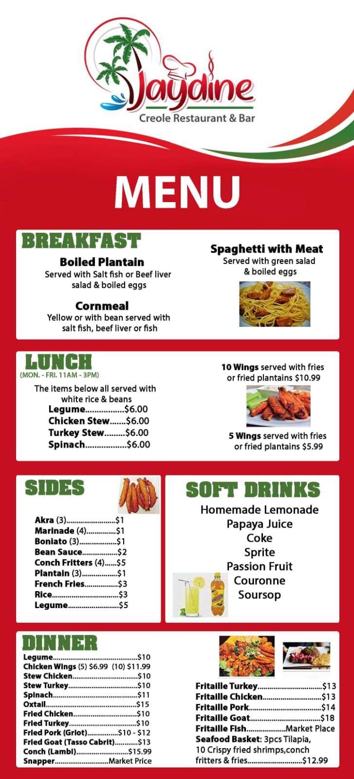 Jaydine Creole Restaurant | restaurant | 6815 Johnson St, Hollywood, FL 33024, USA | 7542174027 OR +1 754-217-4027