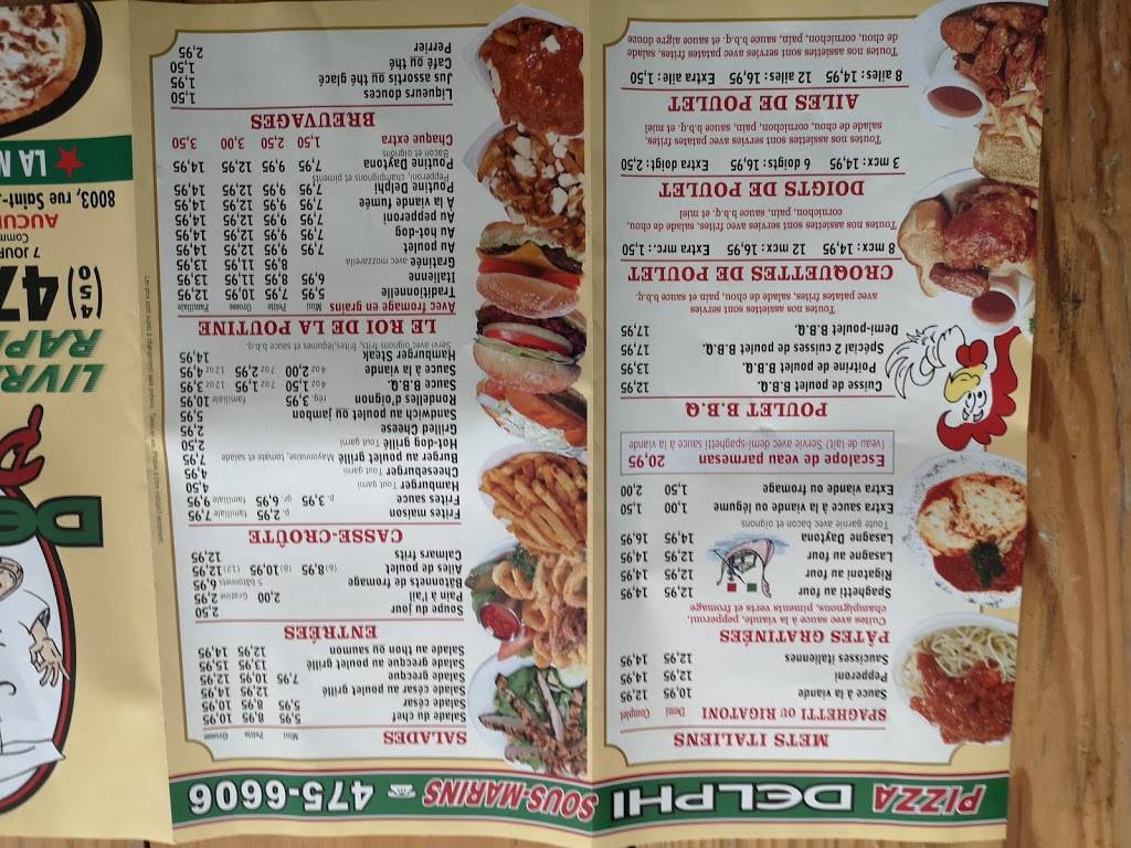 Pizza Delphi Sous-Marins | meal takeaway | 8003 Rue Saint-Jacques, Mirabel, QC J7N 1X2, Canada | 4504756606 OR +1 450-475-6606