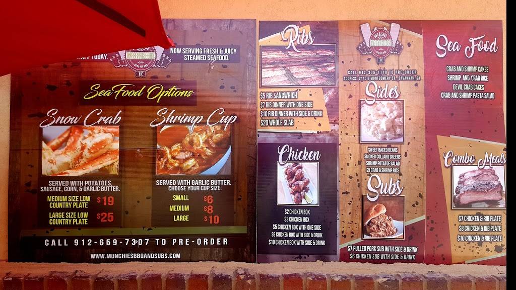 Munchies BBQ & Subs | restaurant | 2110 Montgomery St, Savannah, GA 31401, USA | 9126597307 OR +1 912-659-7307