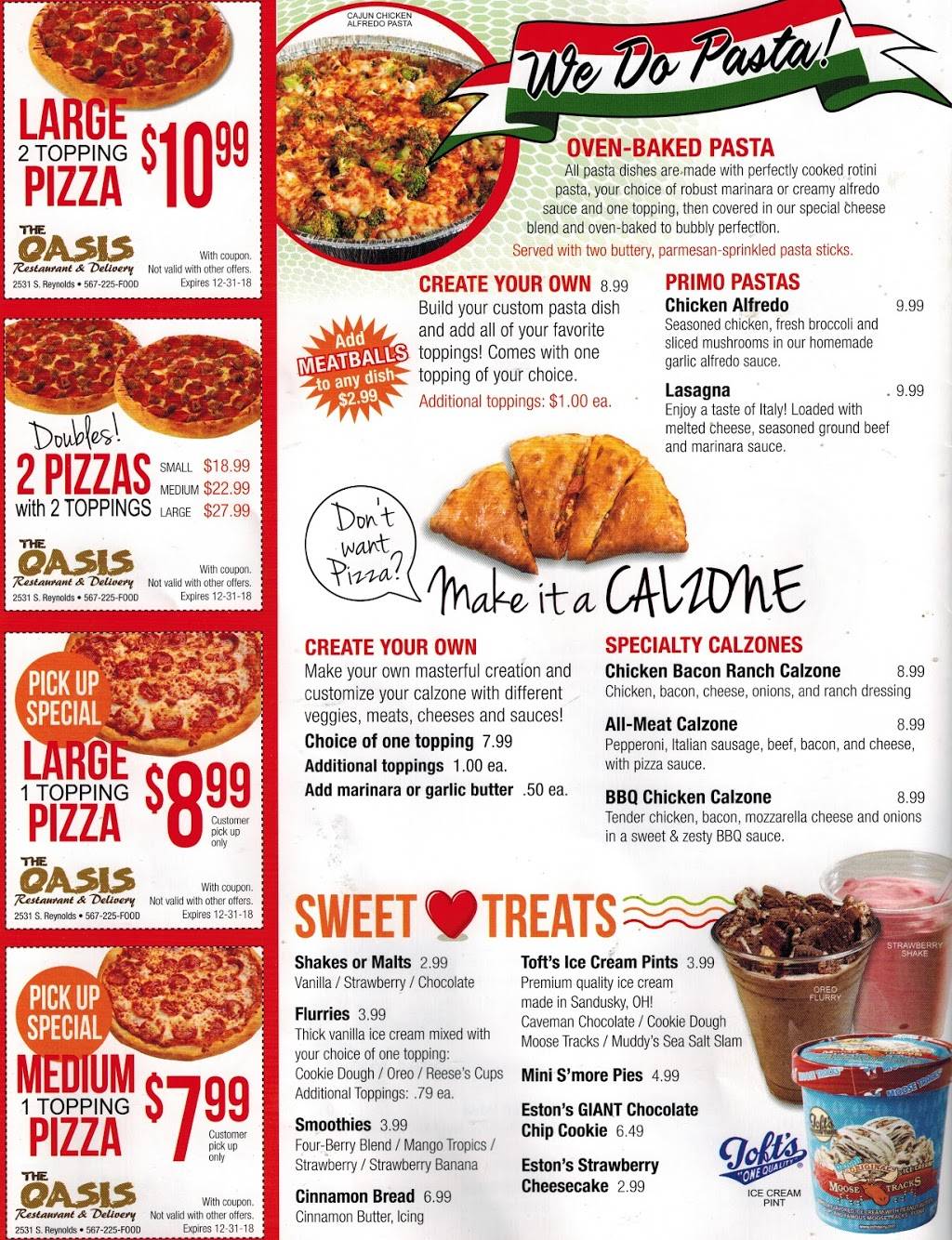 The Oasis Restaurant and Delivery | restaurant | 2531 S Reynolds Rd, Toledo, OH 43614, USA | 5672253663 OR +1 567-225-3663