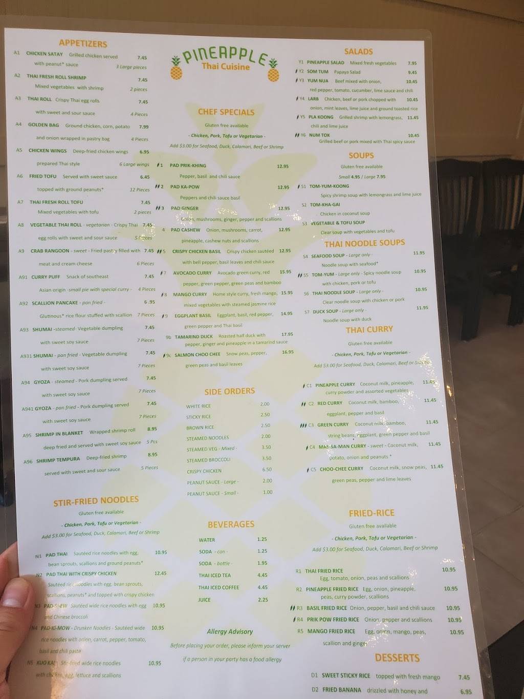 Pineapple Thai Cuisine | restaurant | 17 Boylston St, Chestnut Hill, MA 02467, USA | 6174875998 OR +1 617-487-5998