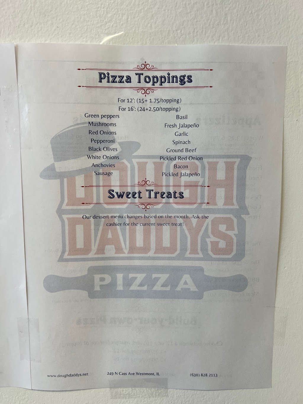 DoughDaddys | restaurant | 649 N Cass Ave, Westmont, IL 60559, USA | 6308282113 OR +1 630-828-2113