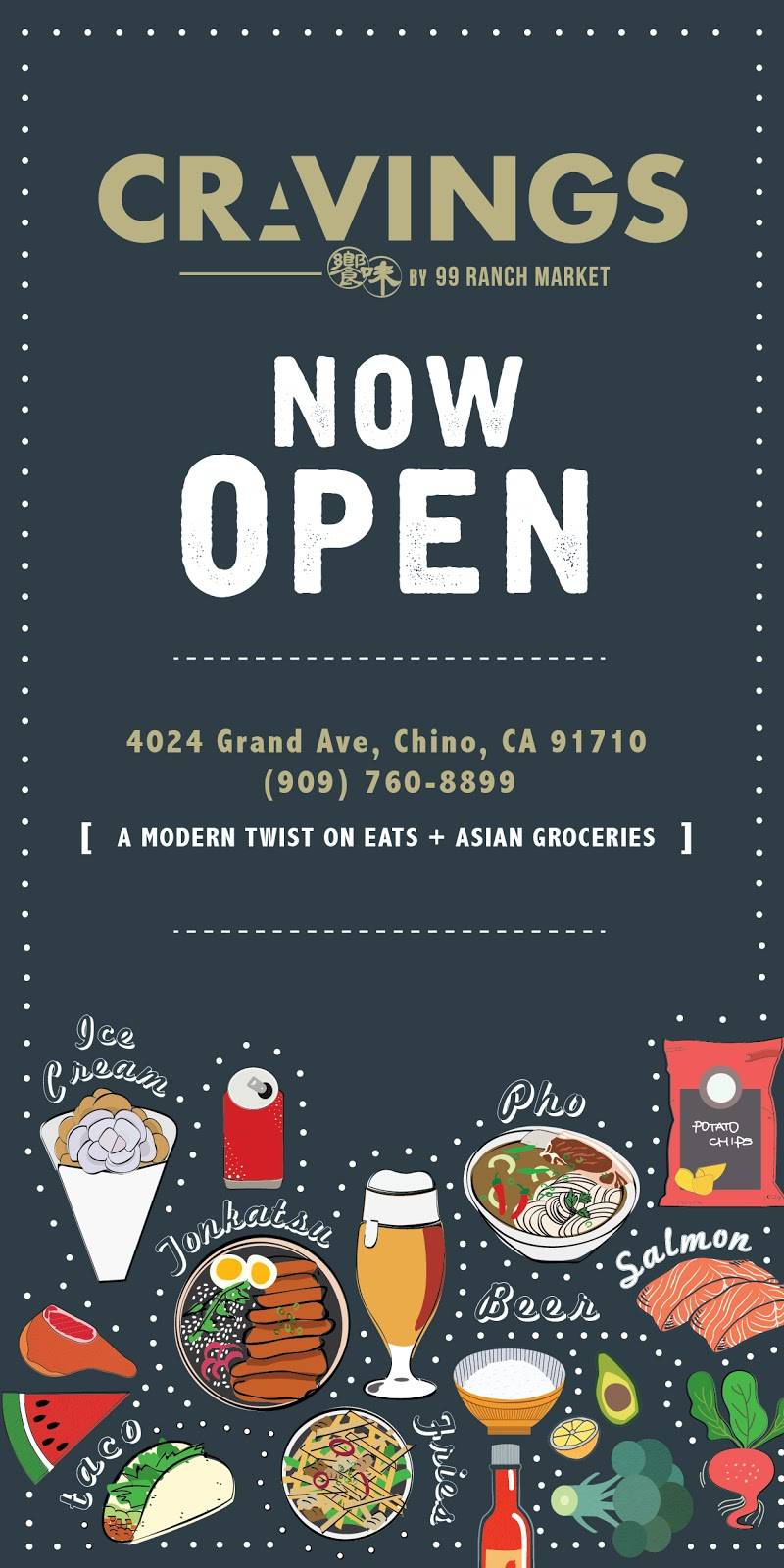 Cravings by 99 Ranch Market | restaurant | 4024 Grand Ave, Chino, CA 91710, USA | 9097608899 OR +1 909-760-8899