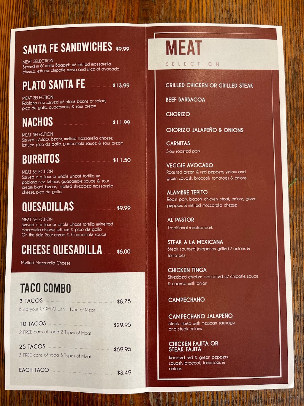 Taqueria Santa Fe | restaurant | 2248 1st Ave., New York, NY 10029, USA | 6468961007 OR +1 646-896-1007