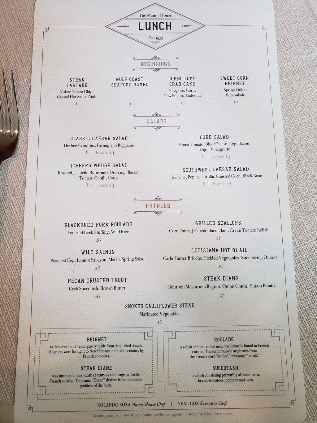 The Manor House | restaurant | 111 N Post Oak Ln, Houston, TX 77024, USA | 7136856840 OR +1 713-685-6840