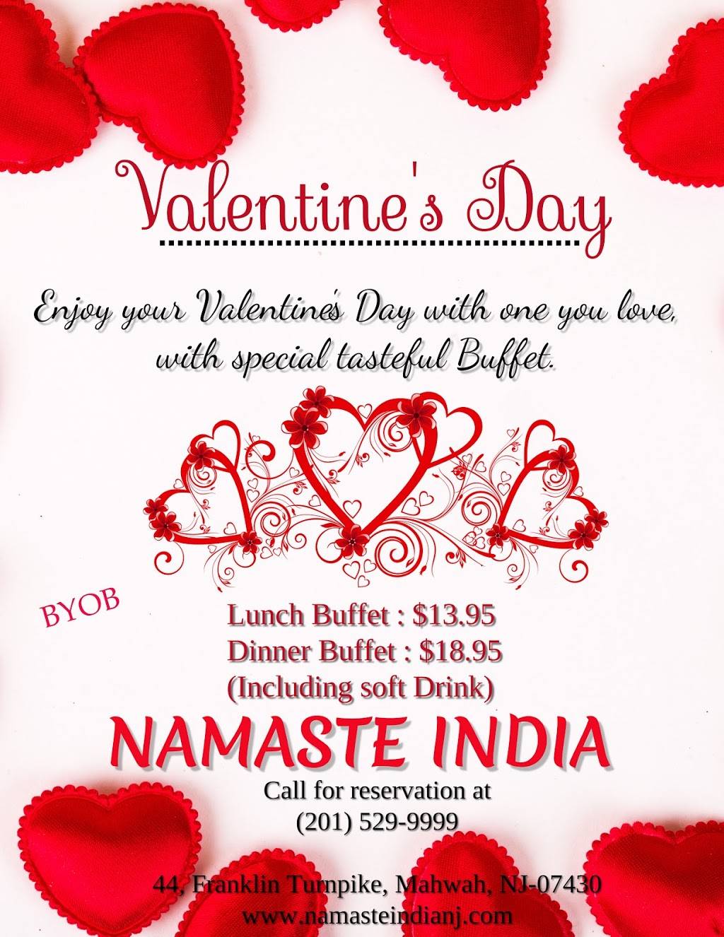 Namaste India | restaurant | 44 Franklin Turnpike, Mahwah, NJ 07430, USA | 2015299999 OR +1 201-529-9999