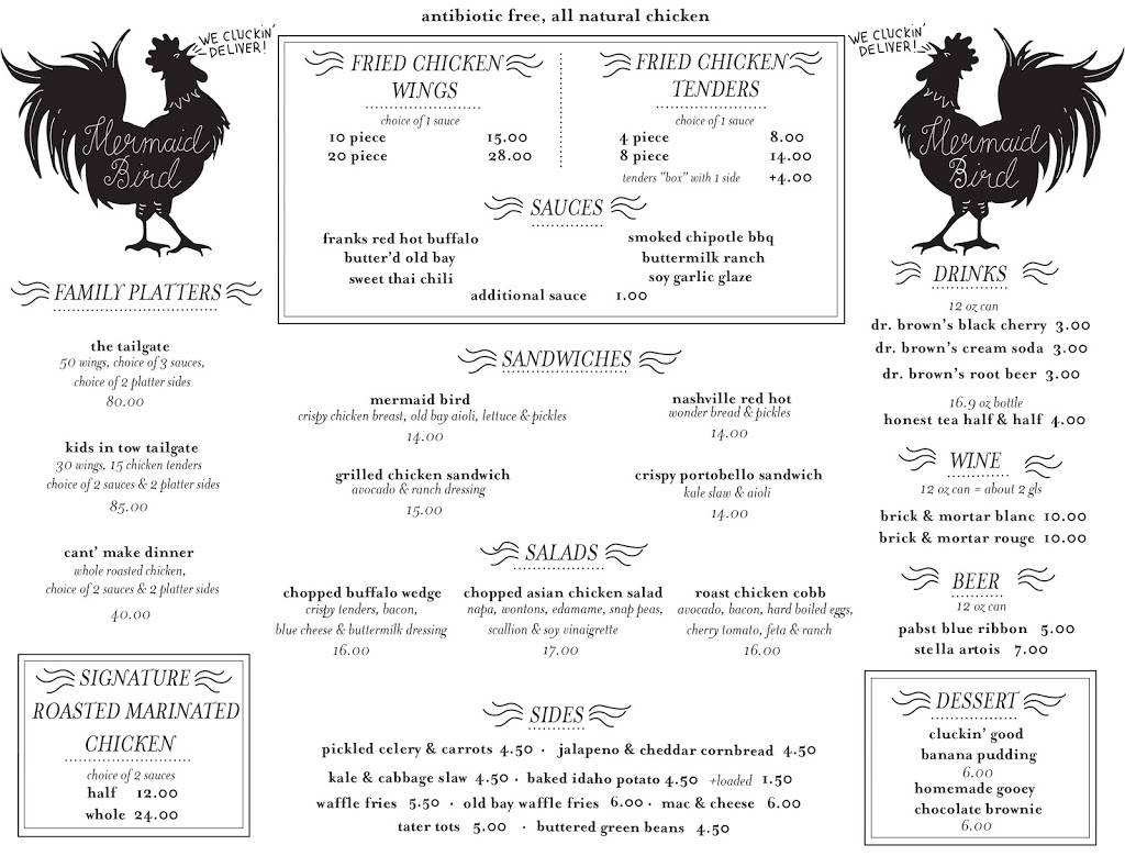 Mermaid Bird | restaurant | 568 Amsterdam Ave, New York, NY 10024, USA | 2127997401 OR +1 212-799-7401