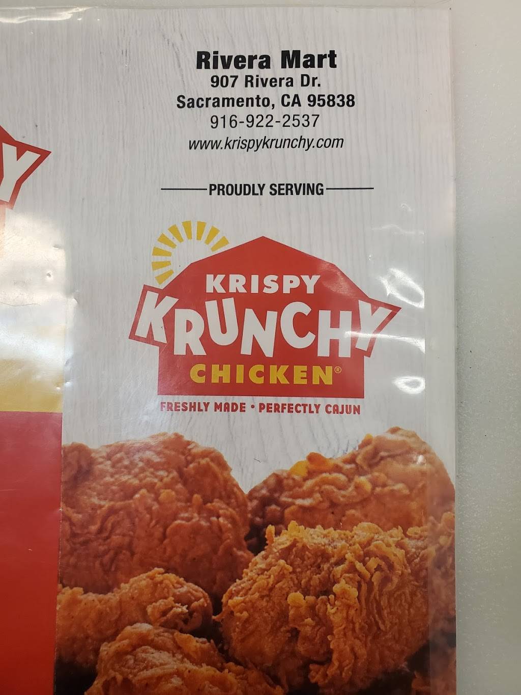 Krispy Krunchy Chicken @Rivera Mart | restaurant | 907 Rivera Dr, Sacramento, CA 95838, USA | 9169222537 OR +1 916-922-2537