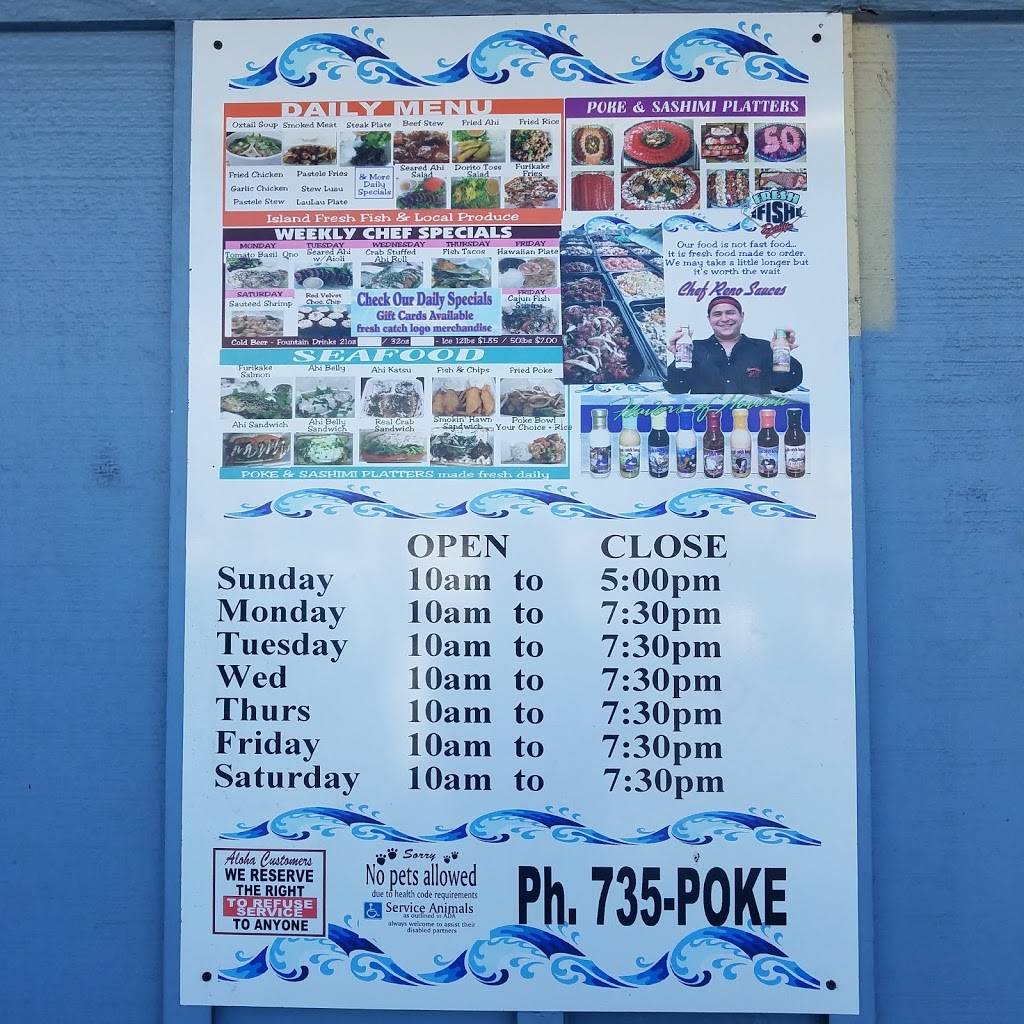 Fresh Catch Kaimuki | restaurant | 3109 Waialae Ave, Honolulu, HI 96816, USA | 8087357653 OR +1 808-735-7653