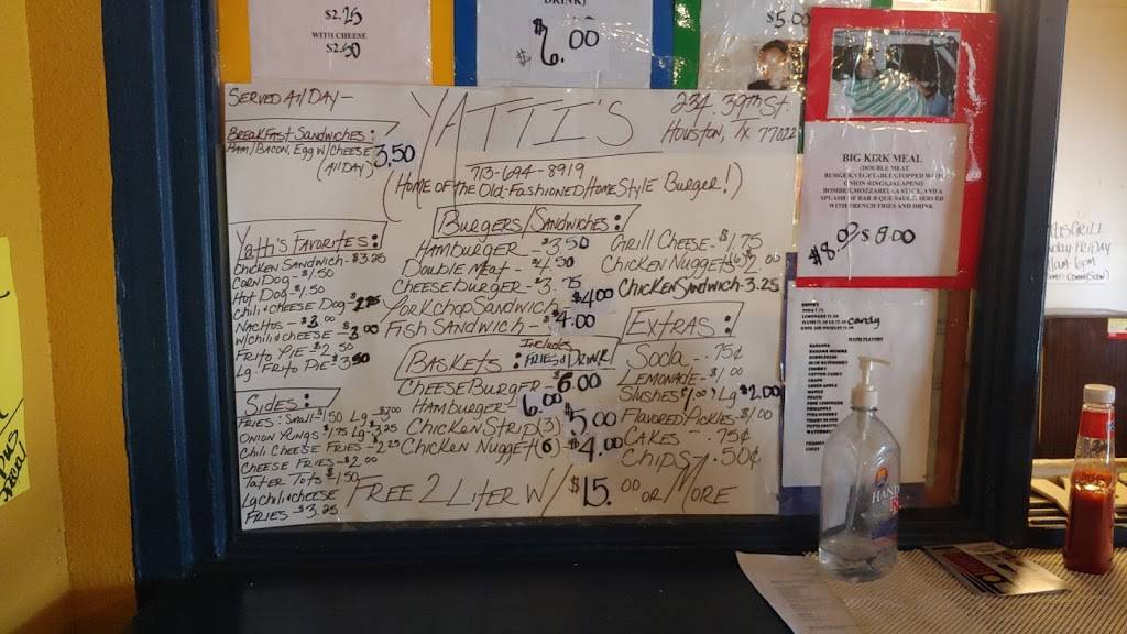 Yattis Grill | restaurant | 234 E 39th St, Houston, TX 77018, USA | 7136948919 OR +1 713-694-8919
