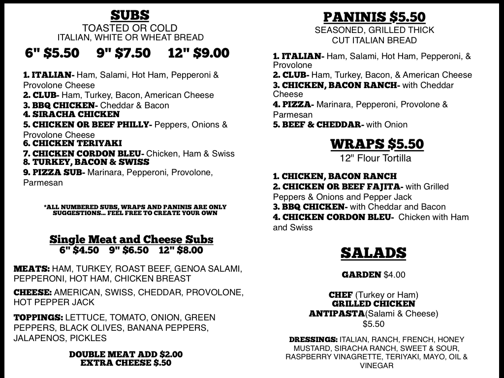 Main Street Subs | restaurant | 355 Main St, Wellsville, OH 43968, USA | 3303620153 OR +1 330-362-0153