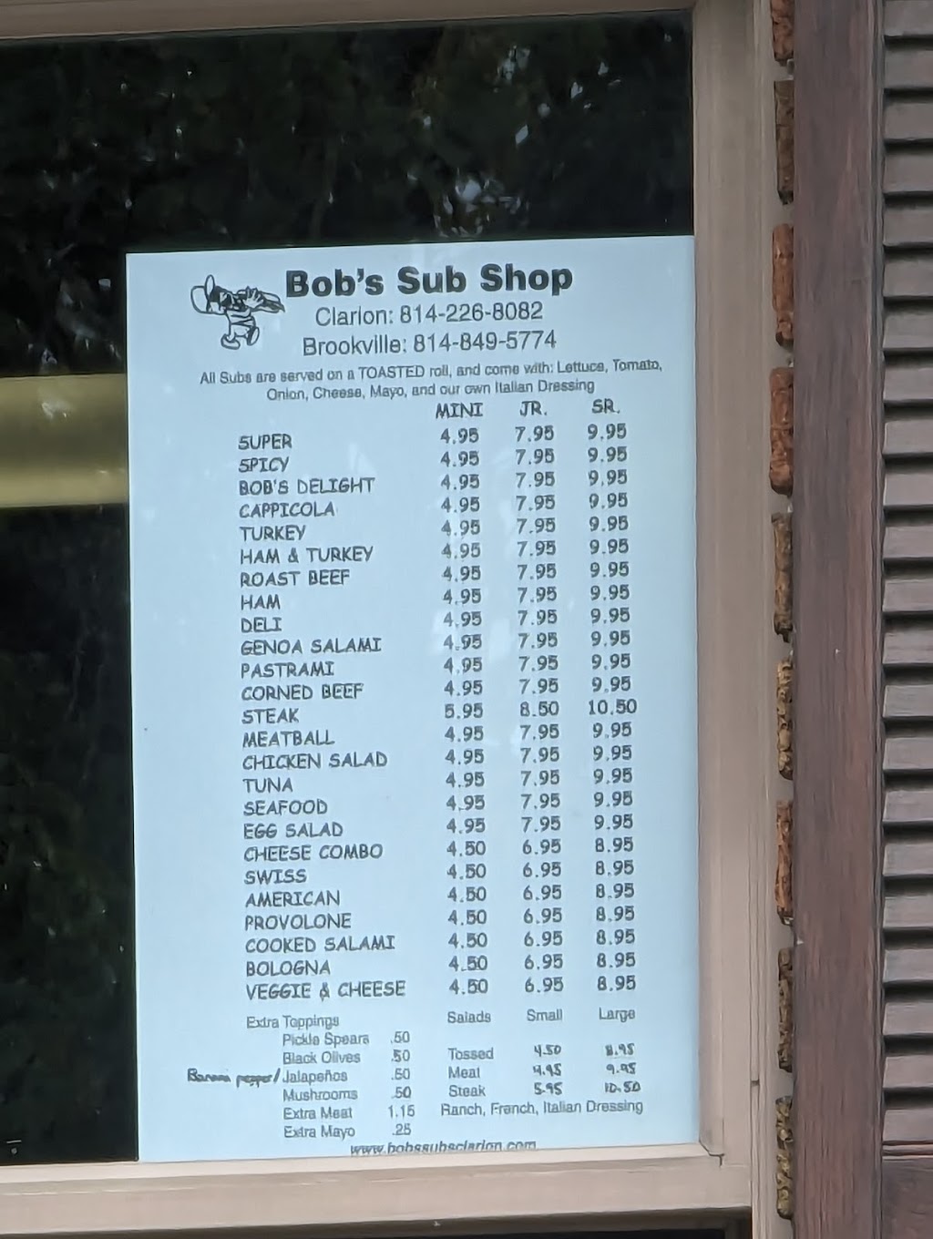 Bob’s Sub & Sandwich Shop | restaurant | 315 Main St, Clarion, PA 16214, USA | 8142267951 OR +1 814-226-7951