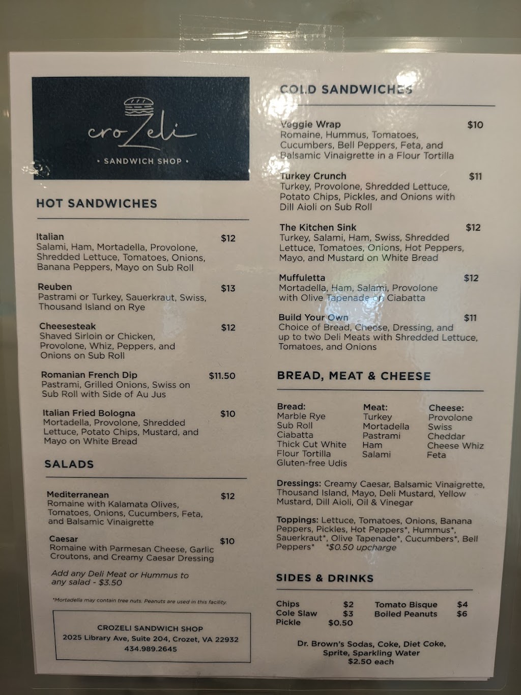 CroZeli Sandwich Shop | restaurant | 2025 Library Ave Unit 204, Crozet, VA 22932, USA | 4349892645 OR +1 434-989-2645