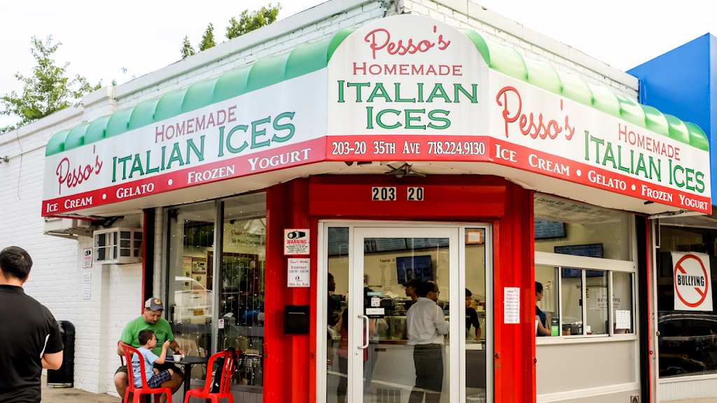 Pessos Ices & Ice Cream | restaurant | 203-20 35th Ave, Bayside, NY 11361, USA | 7182249130 OR +1 718-224-9130