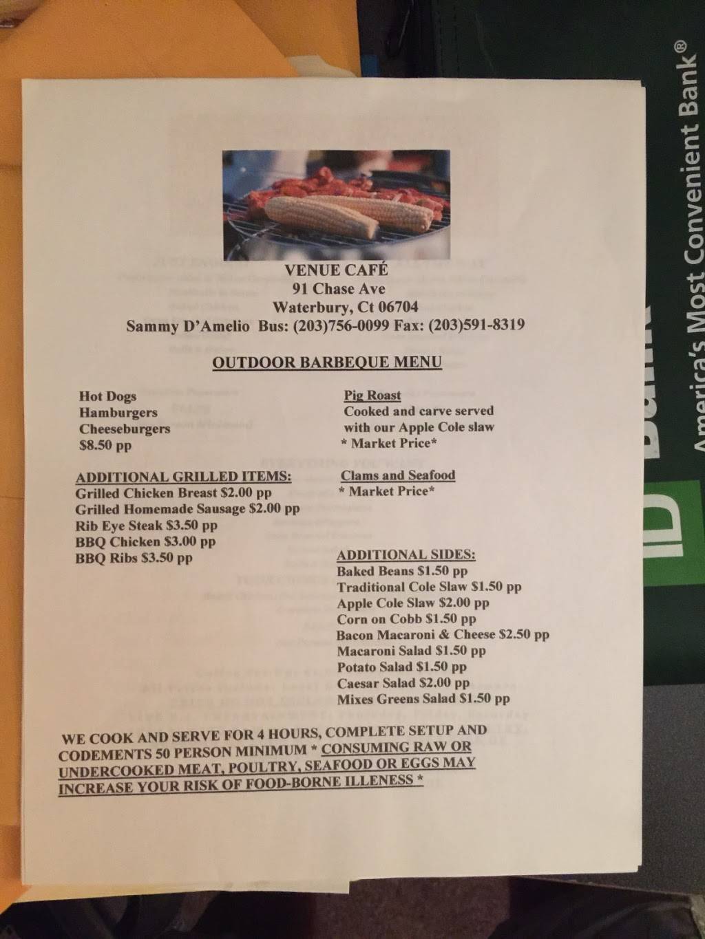 Venue Cafe | restaurant | 91 Chase Ave, Waterbury, CT 06704, USA | 2037560099 OR +1 203-756-0099