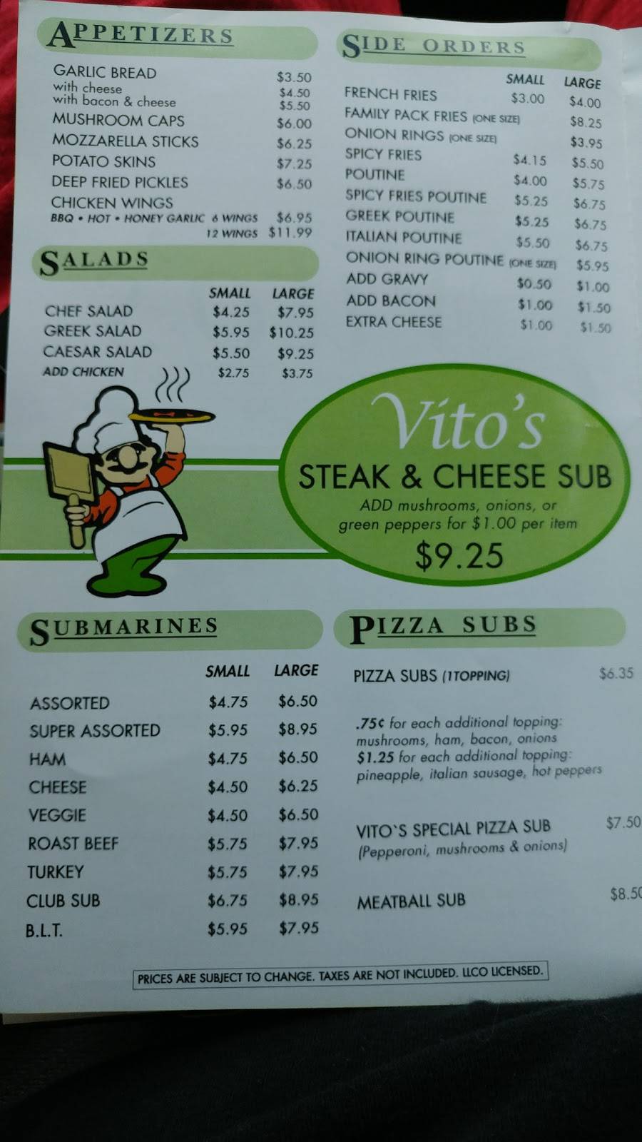 Vitos Restaurant & Pizzeria | restaurant | 48 A King St E, Colborne, ON K0K 1S0, Canada | 9053553222 OR +1 905-355-3222