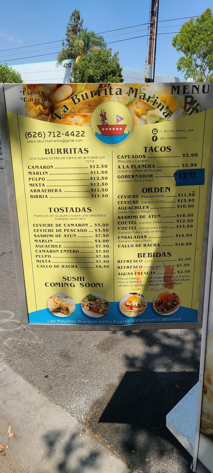 La Burrita Marina | restaurant | 4747 Felspar St, Riverside, CA 92509, USA | 6267124422 OR +1 626-712-4422