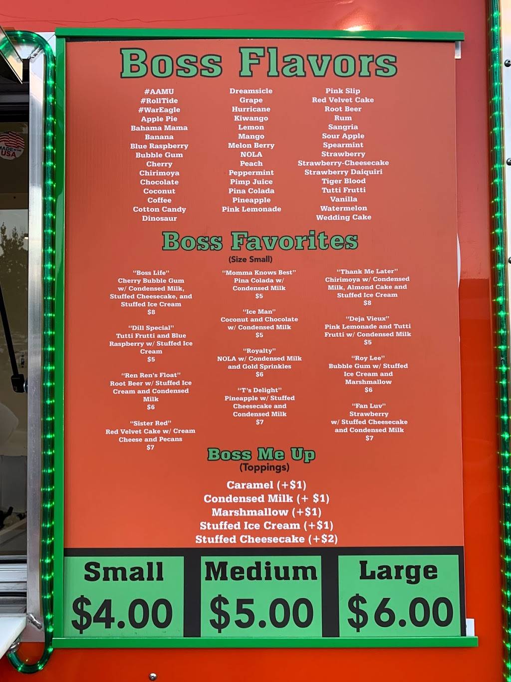 Sno-Boss | restaurant | 4001 University Dr, Huntsville, AL 35816, USA | 2566523604 OR +1 256-652-3604