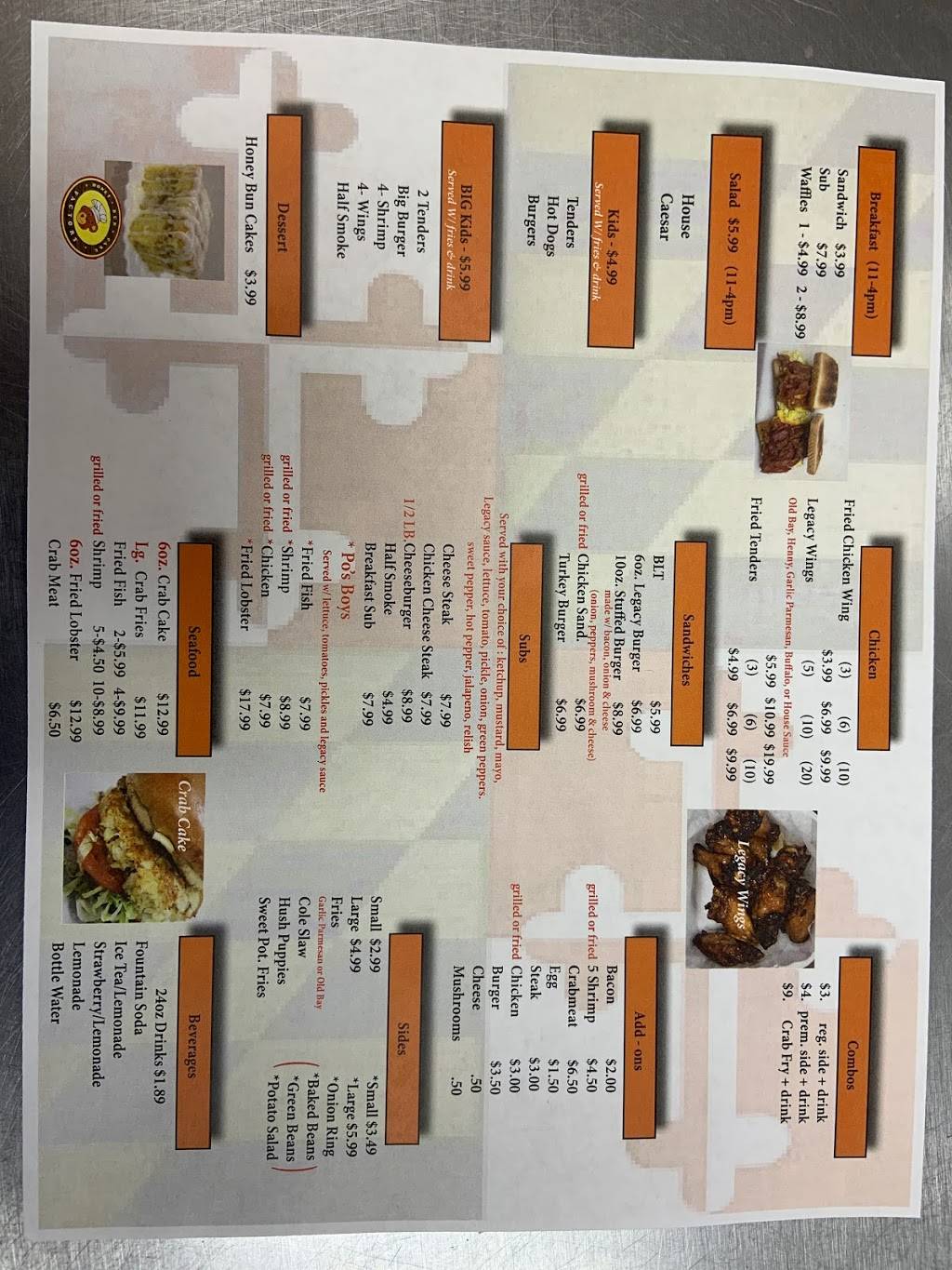 Legacy Carryout & Catering | restaurant | 3645 Leonardtown Rd, Waldorf, MD 20602, USA | 2407547284 OR +1 240-754-7284