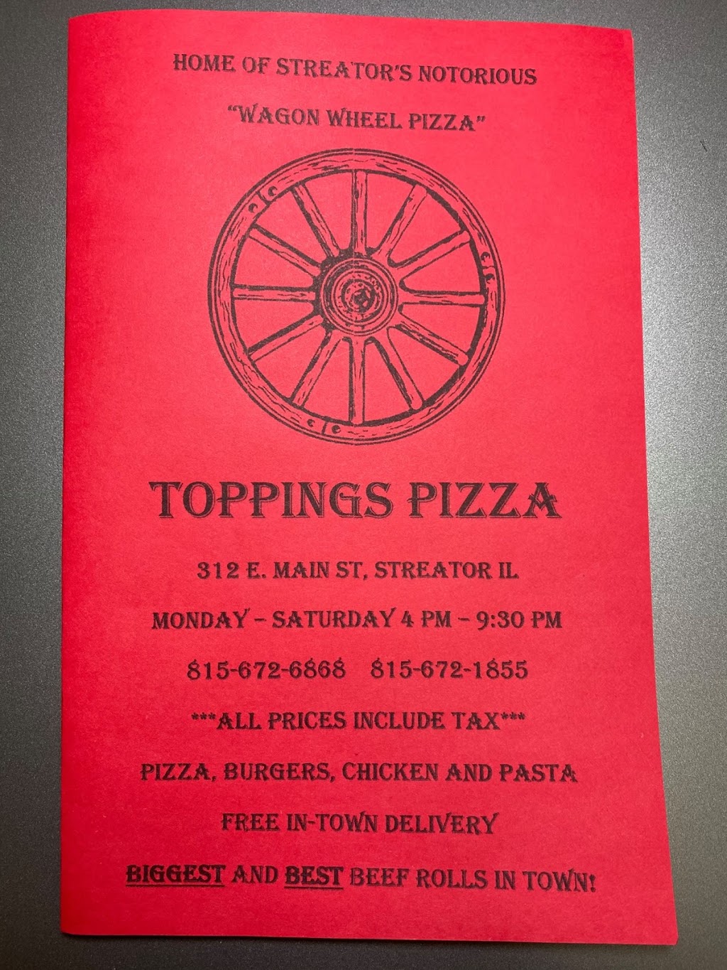 Toppings Pizza | restaurant | 312 E Main St, Streator, IL 61364, USA | 8156726868 OR +1 815-672-6868