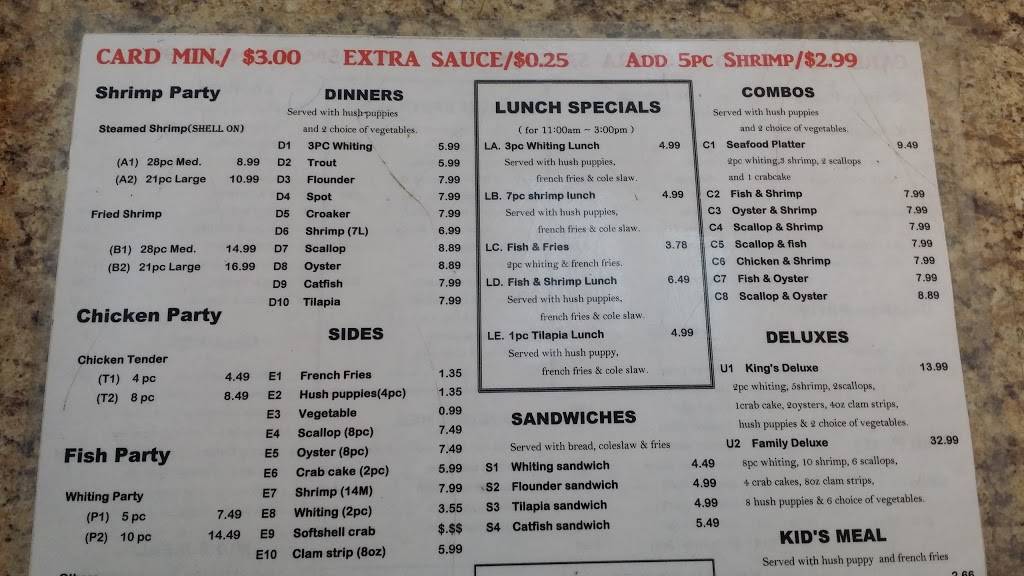 Kings Seafood Market & Restaurant | restaurant | 714 E Little Creek Rd, Norfolk, VA 23518, USA | 7575875420 OR +1 757-587-5420