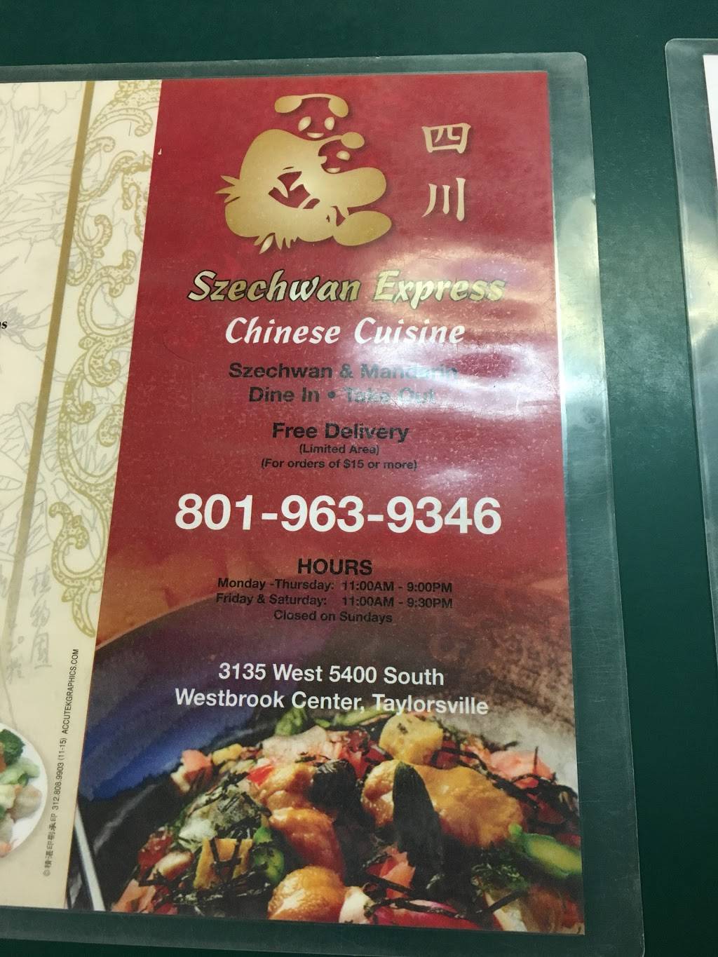 Szechwan Express | meal delivery | 3135 West 5400 S, Salt Lake City, UT 84118, USA | 8019639346 OR +1 801-963-9346