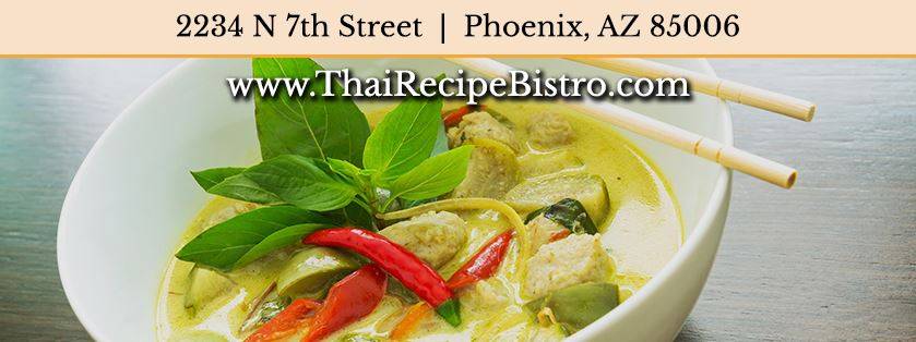 Thai Recipe Bistro | restaurant | 2234 N 7th St Suite 105, Phoenix, AZ 85006, USA | 6022625454 OR +1 602-262-5454