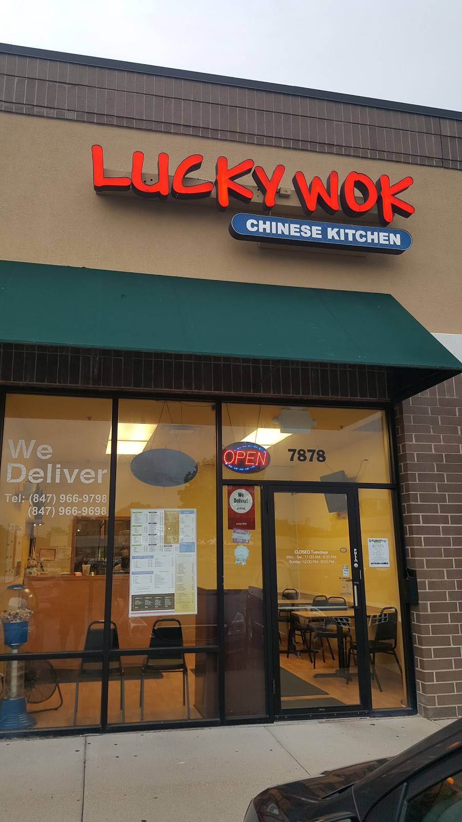 Lucky Wok | restaurant | 7878 N Milwaukee Ave, Niles, IL 60714, USA | 8479669798 OR +1 847-966-9798