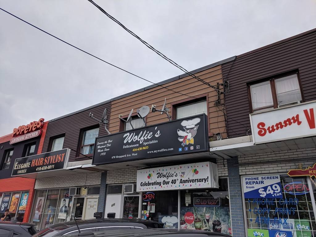 Wolfies deli | restaurant | 670 Sheppard Ave W, Toronto, ON M3H 2S5, Canada | 4166389653 OR +1 416-638-9653