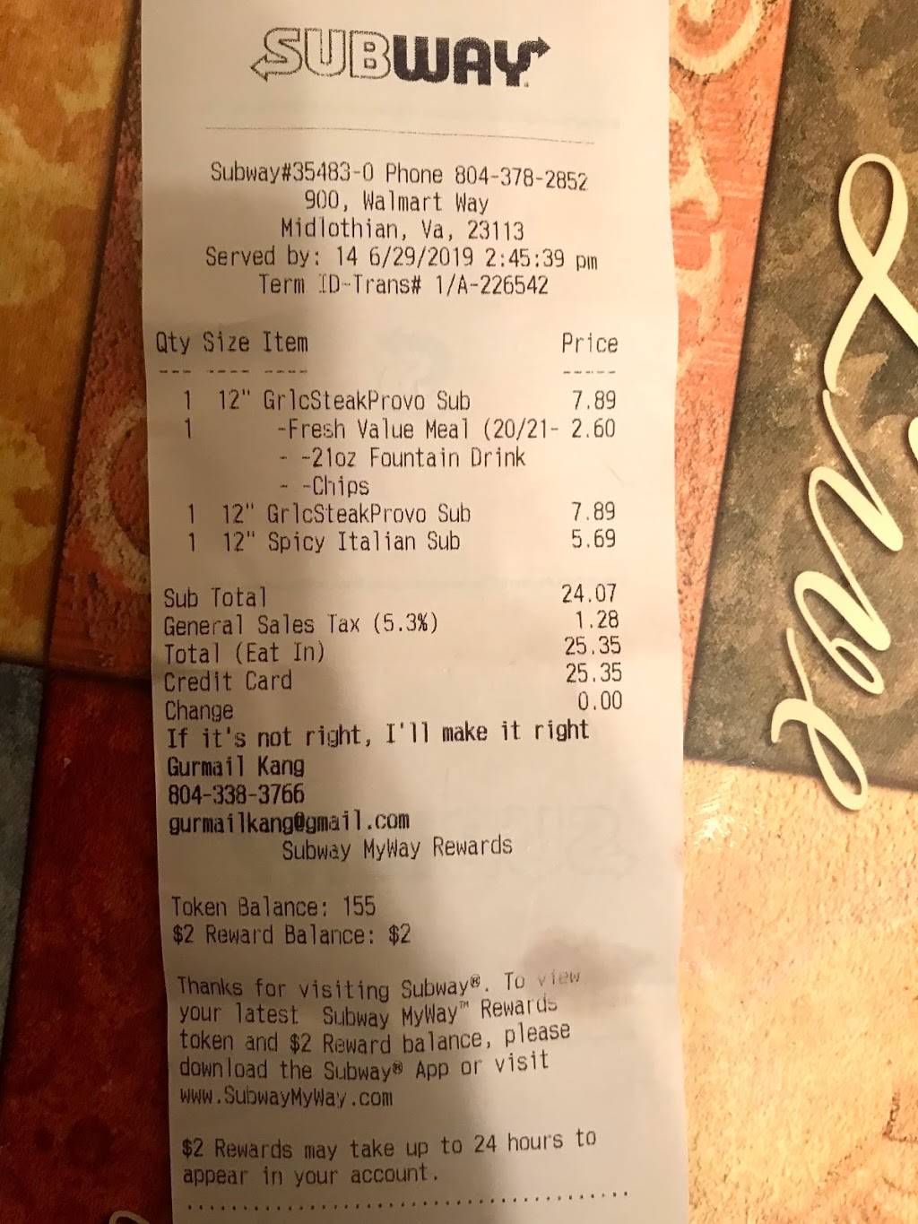 Subway | restaurant | 900 Walmart Way, Midlothian, VA 23113, USA | 8043782852 OR +1 804-378-2852