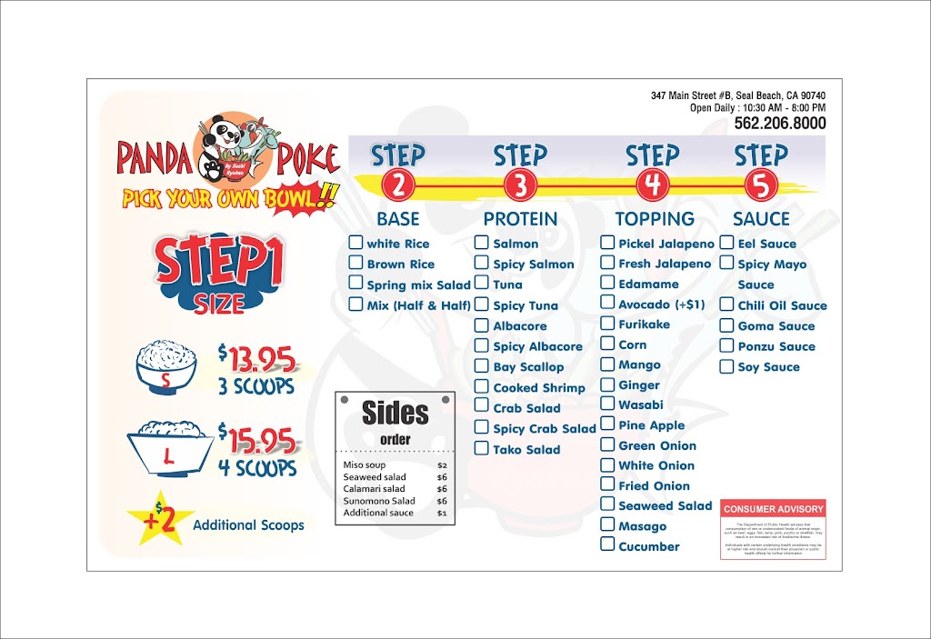 Panda Poke | restaurant | 347 Main St b, Seal Beach, CA 90740, USA | 5622068000 OR +1 562-206-8000