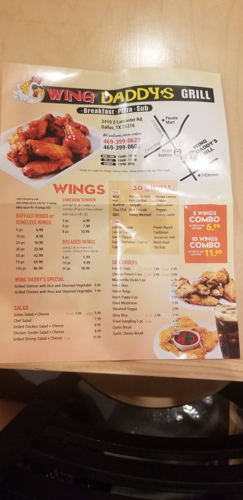 Wing Daddy’s Grill | restaurant | 3410 S Lancaster Rd, Dallas, TX 75216, USA | 4693990623 OR +1 469-399-0623