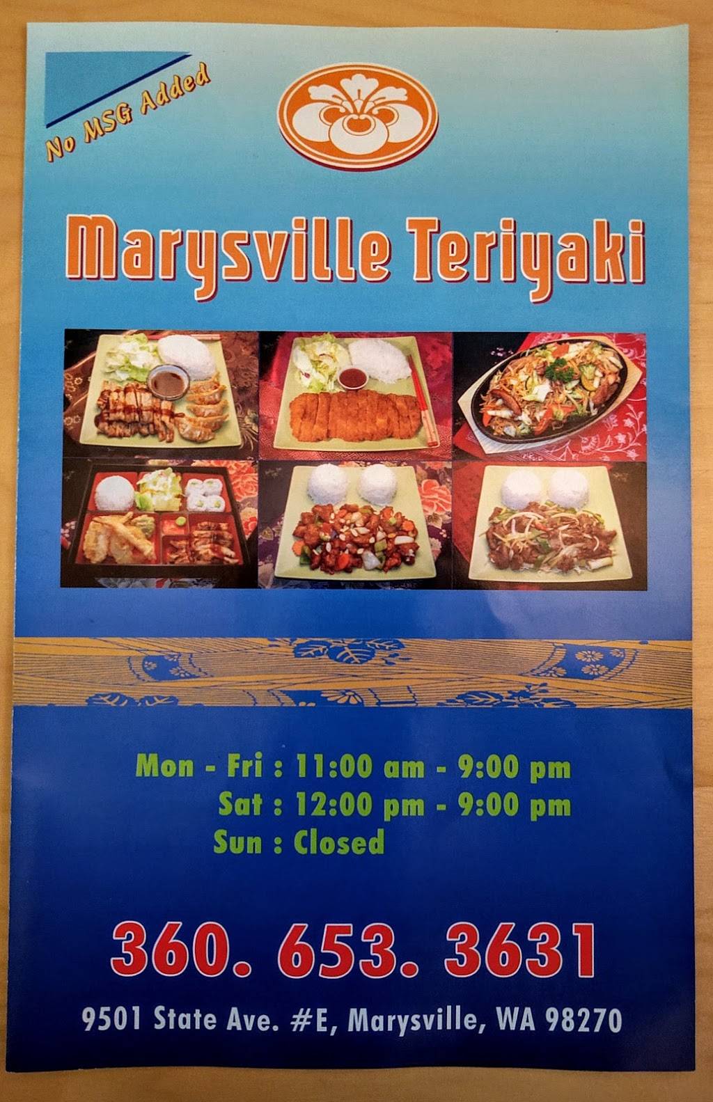 Marysville Teriyaki | restaurant | 9501 State Ave, Marysville, WA 98270, USA | 3606533631 OR +1 360-653-3631